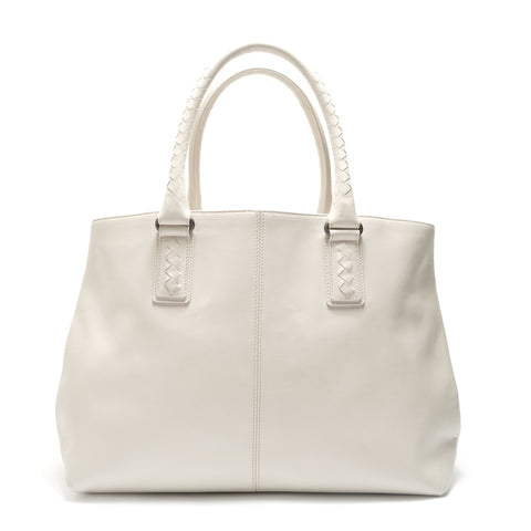 BOTTEGAVENETA Marco Polo Leather Tote Tote Bag white WS29031