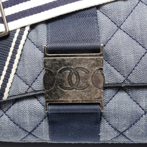 CHANEL 货号 22, 2016 牛仔斜挎包 SV金属 单肩包 海军蓝 WS29038