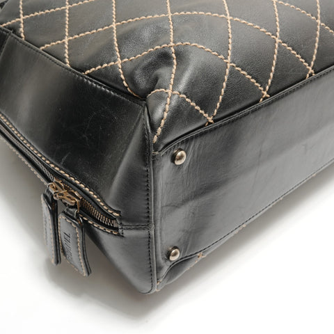 CHANEL Series 6, 1996-1997 Wild Stitch Tote Handbag black WS29040