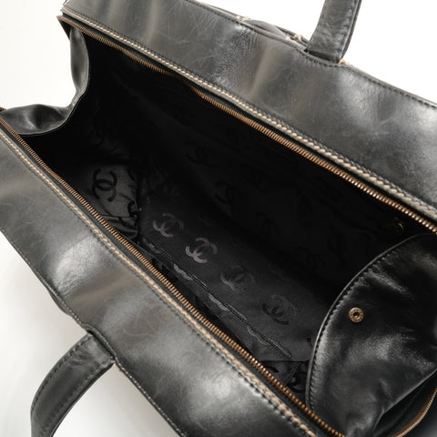 CHANEL Series 6, 1996-1997 Wild Stitch Tote Handbag black WS29040