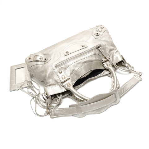 BALENCIAGA Le City 2way Handbag Silver WS29042
