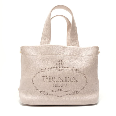 PRADA Vitello Daino Mini Tote Handbag beige WS29046
