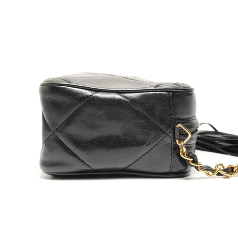 CHANEL Series 0, 1985-1986, Lambskin with Fringe Shoulder Bag black WS29047
