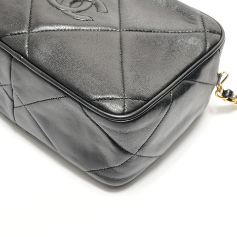 CHANEL Series 0, 1985-1986, Lambskin with Fringe Shoulder Bag black WS29047