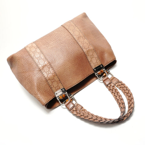 GUCCI Shima Bambus-Einkaufstasche Braun WS29049