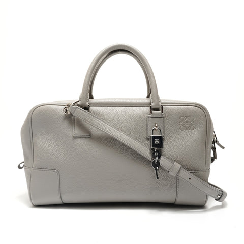 LOEWE Amazona 28 2WAY 皮革手提包 灰色 WS29051