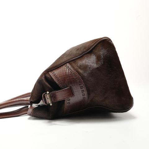 FENDI Etnico Calfskin Python Tote Bag Brown WS29052