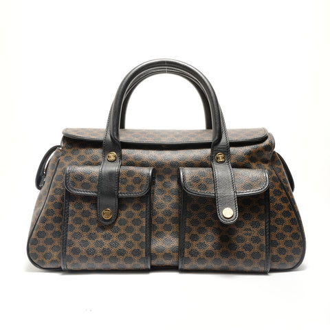 CELINE Macadam PVC Handbag Brown WS29053