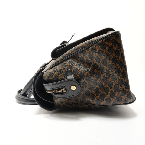 CELINE Macadam PVC Handbag Brown WS29053