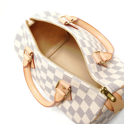 LOUIS VUITTON Speedy 25 Damier Azur N41534 Handbag white WS29055