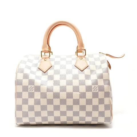 LOUIS VUITTON Speedy 25 Damier Azur N41534 Handbag white WS29055