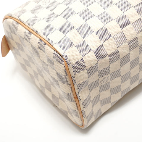LOUIS VUITTON Speedy 25 Damier Azur N41534 Handbag white WS29055