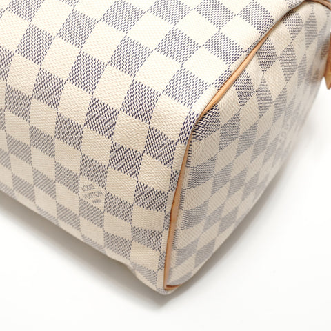 LOUIS VUITTON Speedy 25 Damier Azur N41534 Handbag white WS29055
