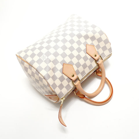 LOUIS VUITTON Speedy 25 Damier Azur N41534 Handbag white WS29055