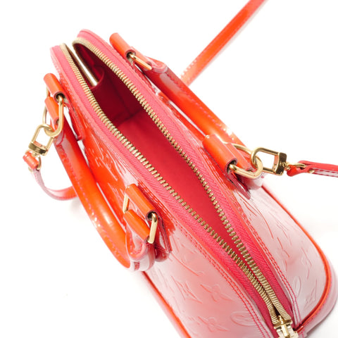 LOUIS VUITTON Monogram Vernis Alma BB Rouge Grenadine Handbag Red WS29057