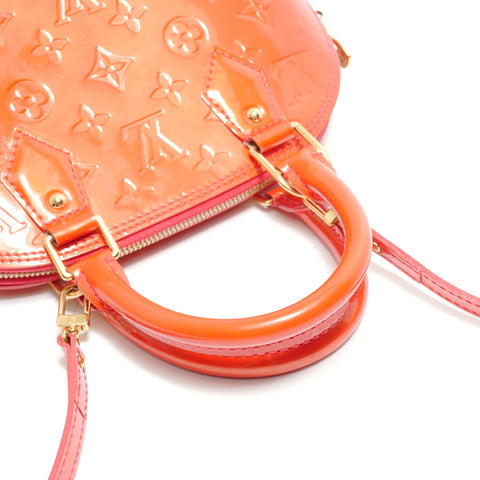 LOUIS VUITTON Monogram Vernis Alma BB Rouge Grenadine Handbag Red WS29057