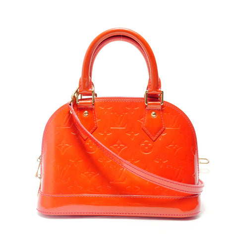 LOUIS VUITTON Monogram Vernis Alma BB Rouge Grenadine Handbag Red WS29057