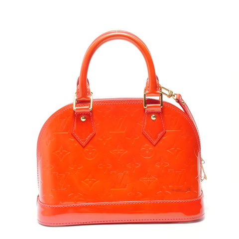 LOUIS VUITTON Monogram Vernis Alma BB Rouge Grenadine Handbag Red WS29057
