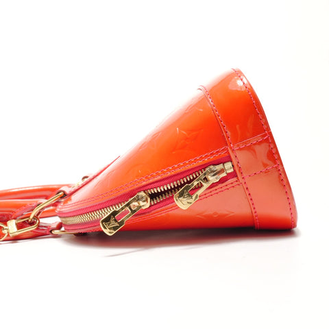 LOUIS VUITTON Monogram Vernis Alma BB Rouge Grenadine Handbag Red WS29057