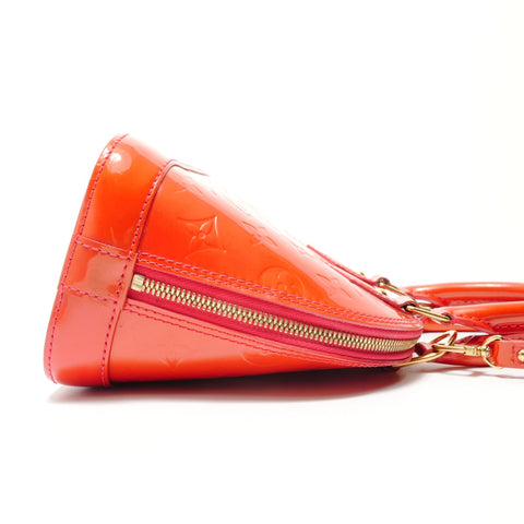 LOUIS VUITTON Monogram Vernis Alma BB Rouge Grenadine Handbag Red WS29057
