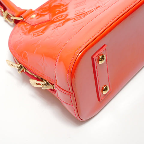 LOUIS VUITTON Monogram Vernis Alma BB Rouge Grenadine Handbag Red WS29057
