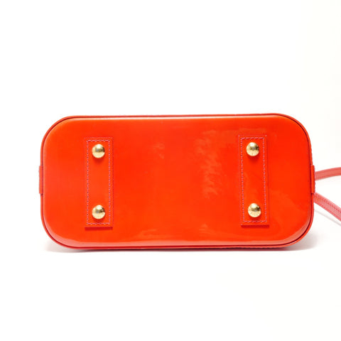 LOUIS VUITTON Monogram Vernis Alma BB Rouge Grenadine Handbag Red WS29057