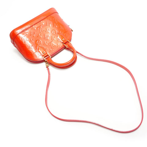 LOUIS VUITTON Monogram Vernis Alma BB Rouge Grenadine Handbag Red WS29057