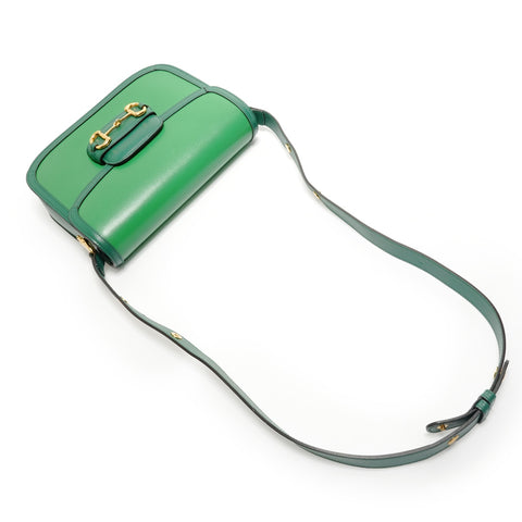 GUCCI Horsebit 1955 Medium Shoulder Bag green WS29064