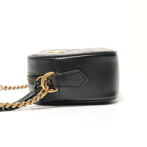GUCCI GG Marmont Leather Shoulder Bag black WS29065