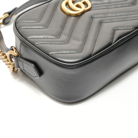 GUCCI GG Marmont Leather Shoulder Bag black WS29065