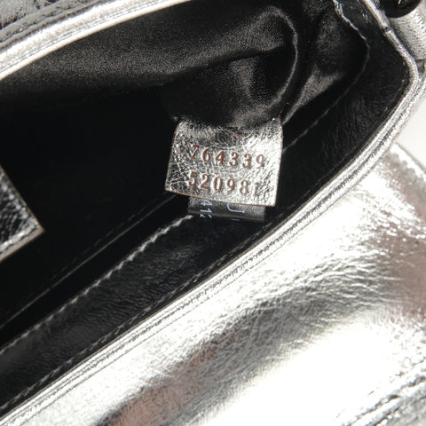 GUCCI Horsebit Chain 2WAY Leather Shoulder Bag Silver WS29066