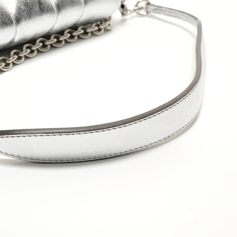 GUCCI Horsebit Chain 2WAY Leather Shoulder Bag Silver WS29066