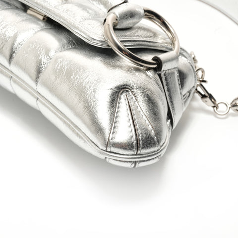 GUCCI Horsebit Chain 2WAY Leather Shoulder Bag Silver WS29066