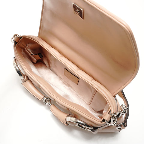 GUCCI horsebit leather Shoulder Bag pink WS29067