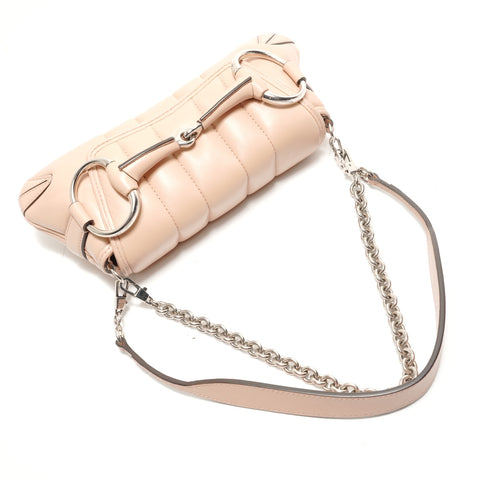 GUCCI horsebit leather Shoulder Bag pink WS29067