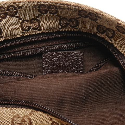 GUCCI Shelly line GG 帆布单肩包 棕色 WS29069