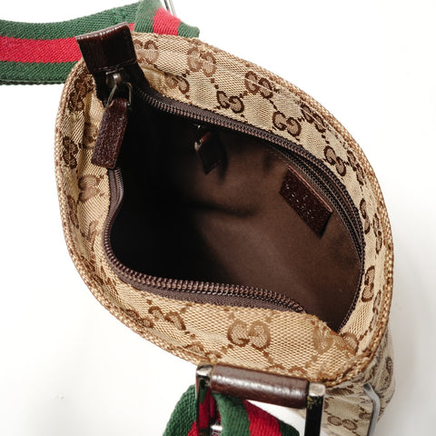 GUCCI Shelly line GG 帆布单肩包 棕色 WS29069