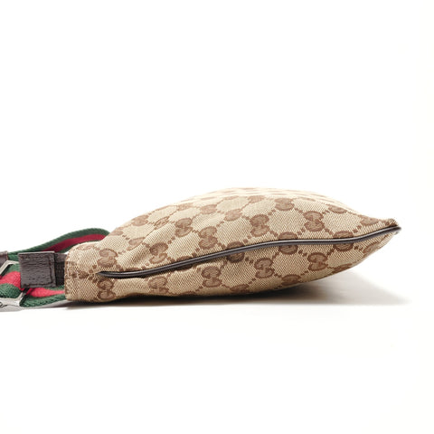 GUCCI Shelly line GG 帆布单肩包 棕色 WS29069