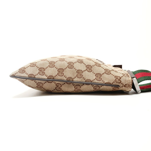 GUCCI Shelly line GG 帆布单肩包 棕色 WS29069