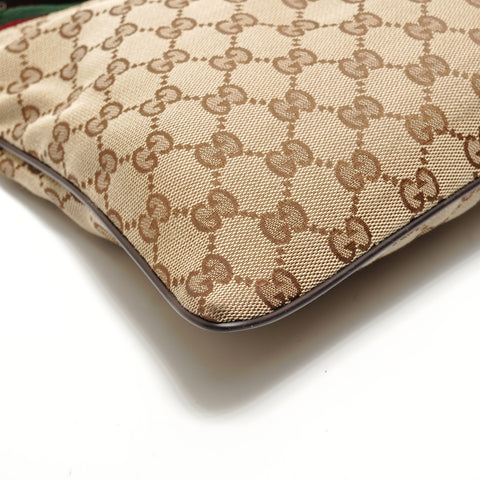 GUCCI Shelly line GG 帆布单肩包 棕色 WS29069
