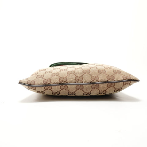 GUCCI Shelly line GG 帆布单肩包 棕色 WS29069
