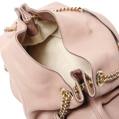 GUCCI Soho Interlocking G Chain Tote Bag pink WS29071