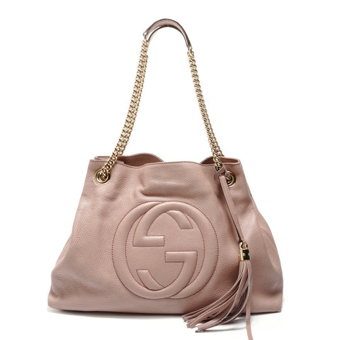 GUCCI Soho Interlocking G Chain Tote Bag pink WS29071