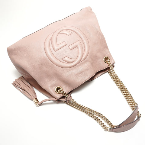 GUCCI Soho Interlocking G Chain Tote Bag pink WS29071