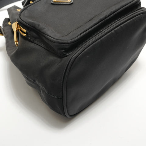 PRADA Duet Re-Nylon Bucket 1BH038 Shoulder Bag black WS29072