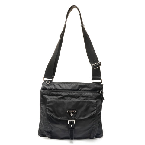 PRADA Triangle logo Shoulder Bag black WS29073