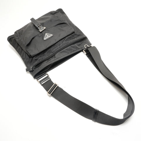 PRADA Triangle logo Shoulder Bag black WS29073