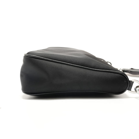 PRADA Triangular Go Plate with Pouch Shoulder Bag black WS29074