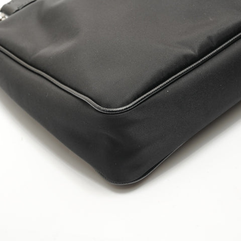 PRADA Triangular Go Plate with Pouch Shoulder Bag black WS29074