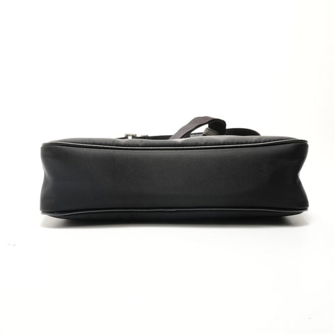 PRADA Triangular Go Plate with Pouch Shoulder Bag black WS29074